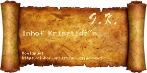 Inhof Krisztián névjegykártya