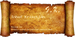 Inhof Krisztián névjegykártya